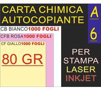 3000 FF 3 COPIE CARTA CHIMICA 80GR X STAMPANTI LASER INKJET A5 CARBONLESS PAPER