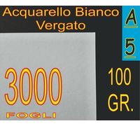 3000 FF A5 CARTA 100GR GRIFO VERGATA RILIEVO BIANCA X STAMPANTI LASER INKJET