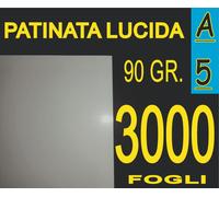3000 FOGLI Carta 90gr fotografica PATINATA lucida x stampante laser A5 14.8X21CM