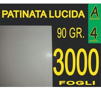 3000 FOGLI CARTA PATINATA LUCIDA STAMPANTI LASER VOLANTINI 90g A4