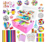 3000 Lavoretti Creativi per Bambini Art Craft Set Scovolini Colorati per Lavoretti per Bambini di età 4-6, 6-8, 8-12 anni Set di Materiali per la Scuola DIY Regali per Ragazze Ragazzi e Bambini, Rosso