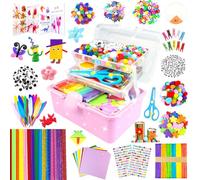 3000 Lavoretti Creativi per Bambini Art Craft Set Scovolini Colorati per Lavoretti per Bambini di età 4-6, 6-8, 8-12 anni Set di Materiali per la Scuola DIY Regali per Ragazze Ragazzi e Bambini, Rosa