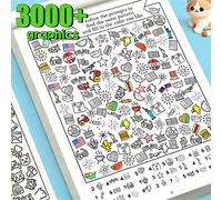 3000+ Modelli, Libro Trova Oggetti Nascosti | 32 Pagine Trova e Colora, Esercizio di Concentrazione, Forniture per il Ritorno a Scuola, Libro di Attività di Apprendimento Precoce per Bambini, Libro da