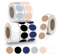 3000 Pezzi 25mm Bollini Adesivi Colorati, Etichette Adesive Rotonde Colorate, Rotolo Colori Stickers Rotondi Adesivi Colorati a Punti Etichette per Scuola Calendario Ufficio (500 Pezzi/Rotolo)