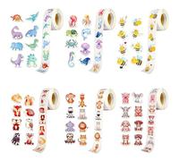 3000 rotoli di adesivi rotondi a forma di animale, impermeabili, autoadesivi, per ricompensa, scrapbooking, album fotografici, regali, adesivi con animali