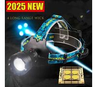 300000000 LM Aggiornamento 4 * Faro laser bianco Faro da pesca 18650 Batteria Torcia USB ricaricabile Luci frontali Torcia Lanterna