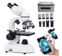 30000x/50000x/70000x Microscopio Binoculare HD, 4 Obiettivi + 4 Oculari, Adattatore Telefonico + Sacchetto per Il Trasporto, Per Gli Adulti Degli Studenti Istruzione Scolastica Domestica 50000X