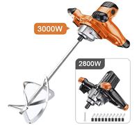 3000W/2800W Miscelatore di cemento industriale 220V 6 velocità regolabile Palmare Vernice Mastice Polvere Cemento Gesso Malta Rivestimento Mixer