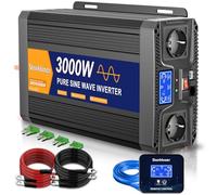 3000W/6000W Inverter 12V 220V Onda Pura, Trasformatore 220V 12V, Convertitore per Auto, Con schermo LCD, telecomando, presa CA e USB-C. Per camper, auto, solare, campeggio e blackout