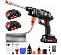 3000W Idropulitrice Senza Fili Portatile a Batteria Lunga Autonomia con 2 Batterie, Kit Schiuma Professionale Incluso - Ideale per Auto, Moto, Giardino e Terrazzi