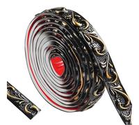 300cm Flessibile Modanatura Adesiva-Impermeabile Bordo Adesivo Per Pareti 3d Vintage Pattern,Striscia Adesiva Muro Decorativa Per 300cm Decorazione Domestica(Nero Con Oro-2cm)