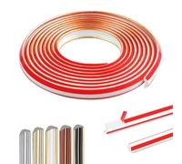 300cm Flessibile Modanatura Adesiva Per Pareti,Profilo Angolare PVC Impermeabile,Boiserie Adesiva Per Pareti Per Parete, Angolo Del Bordo, Cornice Dello Specchio (12 X 9 mm/Oro Bianco)