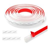 300cm Modanatura Adesiva Vintage Pattern 3d-Flessibile Bordo Adesivo Per Pareti Autoadesivo,Impermeabile Striscia Adesiva Muro Decorativa Per Specchio Ideale Per Porta, Armadio(2cm-Bianco con Argento)