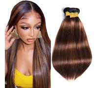 300g Evidenziare Bundles Capelli Umani Colore 30 Bundle Dritto 24 26 28 pollici P4/30 Dritto Bundle Capelli Umani Non Trattati Capelli Vergini 3 fasci