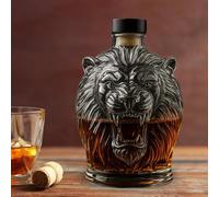 300ML Art Scultura Statua - Decanter Whisky, Bottiglia Di Whisky E Vino Con Testa Di Leone 3D, Divertente Decanter Di Whisky In Vetro A Forma Di Animale, Regalo Decorativo Per Bar Di Casa