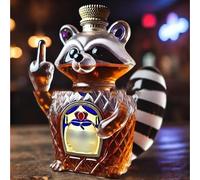 300ml Bottiglia di whisky divertente - Decanter per liquori con statuetta artistica - Contenitore vuoto con coperchio ermetico, design 3D, in vetro resistente, per bevande a base di vino(B)
