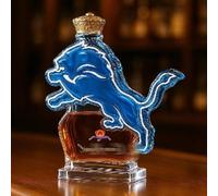 300ml Bottiglia di whisky divertente - Decanter per liquori con statuetta artistica - Contenitore vuoto con coperchio ermetico, design 3D, in vetro resistente, per bevande a base di vino(A)