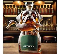 300ml Bottiglia di whisky divertente - Decanter per liquori con statuetta artistica - Contenitore vuoto con coperchio ermetico, design 3D, in vetro resistente, per bevande a base di vino(D)