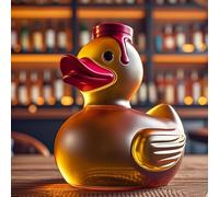 300ML Decanter Whisky - Art Scultura Statua, Bottiglia Decanter Per Whisky A Forma Di Anatra, Divertenti Statuette 3D A Forma Di Bottiglia Di Vino, Set Di Bottiglie Di Vino In Vetro Uniche(E)