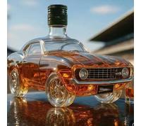 300ML Decanter Whisky - Art Scultura Statua, Statua Creativa Di Decanter Di Whisky In Vetro, Scultura 3D Di Bottiglia Di Whisky E Vino A Forma Di Auto, Bottiglie Di Vino Vuote A Tema Auto(A)