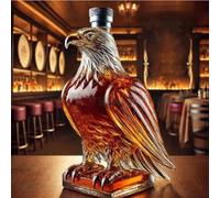 300ML Decanter Whisky Scultura Statua - Bottiglia di vino in vetro con aquila 3D per gli amanti del whisky, elegante decanter per whisky, migliora la tua esperienza di consumo di alcolici
