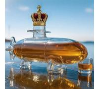 300ML Decanter Whisky Scultura Statua - Bottiglia Di Whisky E Vino A Forma Di Sottomarino 3D, Decanter Di Whisky In Vetro Creativo E Originale, 300ML Regalo Di Articoli Da Bar Soffiati A Mano(#2)