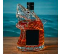300ML Decanter Whisky Scultura Statua - Decanter Per Whisky A Forma Di Polpo/squalo 3D, Scultura Artistica In Vetro Di Bottiglia Di Vino, Decorazione Artigianale Unica A Forma Di Animale(Shark D)