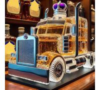 300ML Decanter Whisky Scultura Statua - Decanter Per Whisky Creativo A Forma Di Camion 3D, Bottiglia Di Vino In Vetro Originale, Contenitore Per Vino A Tema Auto(#4)