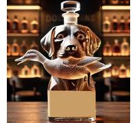 300ML Decanter Whisky Scultura Statua - Decanter Per Whisky Divertente A Forma Di Cane Da Caccia 3D, Bottiglia Di Vino In Vetro Decorativa, Regalo Per La Casa A Tema Animale(A)