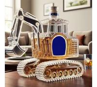 300ML Decanter Whisky Scultura Statua - Originale Decanter Per Whisky In Vetro, Bottiglia Di Whisky E Vino A Forma Di Escavatore 3D, Caraffa Per Vino Vuota Intagliata A Mano