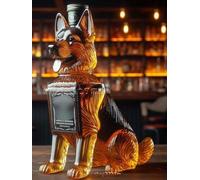 300ML Decanter Whisky Scultura Statua - Scultura 3D Di Bottiglia Di Whisky E Vino A Forma Di Pastore Tedesco, Bottiglie E Decanter Per Liquori A Forma Di Animale, Statua Decanter Per Whisky(A)