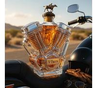 300ML Decanter Whisky Scultura Statua - Scultura Di Bottiglia Di Vino V-Twin Incisa In 3D, Decanter Per Whisky In Vetro Originale, Statua Di Bottiglia Di Vino E Whisky In Vetro(A)