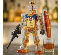300ML Decanter Whisky Scultura Statua - Sculture Di Decanter Per Whisky A Forma Di Robot 3D, Divertenti Statue Di Bottiglie Di Vino Vuote In Vetro, Contenitori Per La Conservazione Del Vino