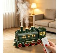 300ML Vintage Steam Train Aromatherapy Essential Oil Diffuser, Christmas Train Diffuser with 2 Color LED,Dual Mist Modes Desktop Aroma Humidifier,2/8 Hour Timer Auto Shut-Off