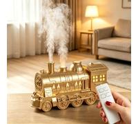 300ML Vintage Steam Train Aromatherapy Essential Oil Diffuser, Christmas Train Diffuser with 2 Color LED,Dual Mist Modes Desktop Aroma Humidifier,2/8 Hour Timer Auto Shut-Off