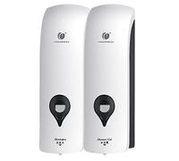 300ml X 2 Dispenser Di Sapone Doppio, Dispenser Manuale A Parete Per Sapone Per Le Mani, Senza Foratura, Shampoo Lozione Doccia Contenitore Gel Per WC, Bagno, Hotel, Cucina (Bianca)