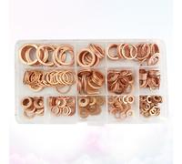 300PCS Anelli di rame Assortimento Anelli di tenuta Rondelle in rame Taglia M5