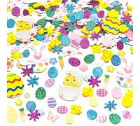 300pcs DIY Sticker Autoadesivi, lavoretti pasqua per Bambini, Ciondolo Pasquale Decorazione, Coniglietto Creativo di Pasqua, Artigianato Pasquale Fai da Te, Set di Artigianato Pasquale per Bambini