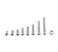 300pcs M2.5 A2 Stainless Steel Hex Socket Screws Bolt With Hex Nuts Assortment Kit High Strength Corrosion Resistant Fasteners for Home Office Industrial Machinery DIY Projects (B: Testa pulsante)