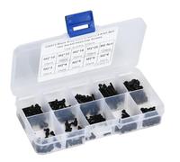 300pcs M2 x 3-20mm 12.9 grado nero esagono incassato bullone e kit dado bulloni a testa bombata in acciaio legato