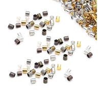 300PCS Perline a Crimpare a Tubo di Ottone per la Creazione di fai da te Collane, Bracciali, Gioielli che Fanno 1.5mm/2.0mm/2.5mm