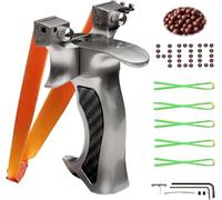 300pcs Slingshot Fango Sfera Palla di Argilla, 6Pezzi Gomme per Fionda, Adatti per Gomma Sostitutiva per Fionda Pezzi Gomme per Fionda, Fionde Professionale da Caccia, Pallini per Fionda Elastici,