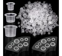 300pcs Tazze per Inchiostro per Tatuaggi con 2 Tazze Titolari, Plastica Tappi di Inchiostro del Tatuaggio, Tattoo Ink Cups per Tazze di Inchiostro Tattoo Kit e Forniture