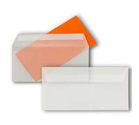 300x Buste da lettera DIN lunghe - trasparenti - 92 g/m² - 11 x 22 cm - adesive con strisce staccabili - FarbenFroh di GUSTAV NEUSER