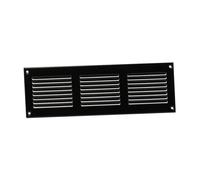 300x100mm Griglia di Ventilazione con Zanzariera - Griglie D'Aerazione in Metallo - Acciaio, Nera