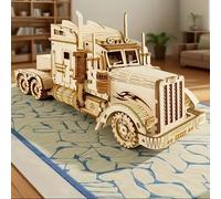 301 pezzi Kit puzzle 3D in legno fai-da-te a forma di camion - Giocattolo realistico e creativo, decorazione da tavolo dettagliata per ragazzi dai 14 anni in su, gioco che sviluppa la pazienza Tagli U