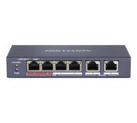 HIKVISION SWITCH 10/100 POE METALLICO L2, UNMANAGED, 4 10/100M RJ45 POE PORTS, 2
