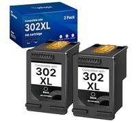 302XL Alta Resa compatibili con Cartucce HP 302 XL 302XL nero per Envy 4520 4525 4527 per Officejet 3831 5230 3835 5220 3830 per Deskjet 3630 2130 1110 3634 3639 (2 Nero)