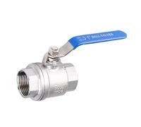 304 316 Stainless Steel BSPT 1/4" 3/8" 1/2" 3/4" 1" 1-1/2" 2' Female 2P Full Port Ball Valve with Vinyl Handle Thread Valves(DN20,201SS Material)