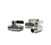 304/316 Stainless steel Mini Ball valve 1/8 1/4 3/8 1/2 3/4 / 1 BSP NPT Female male thread for water oil acid 2 way ball valve(3/8",NPT_SS304_FEMALE FEMALE)